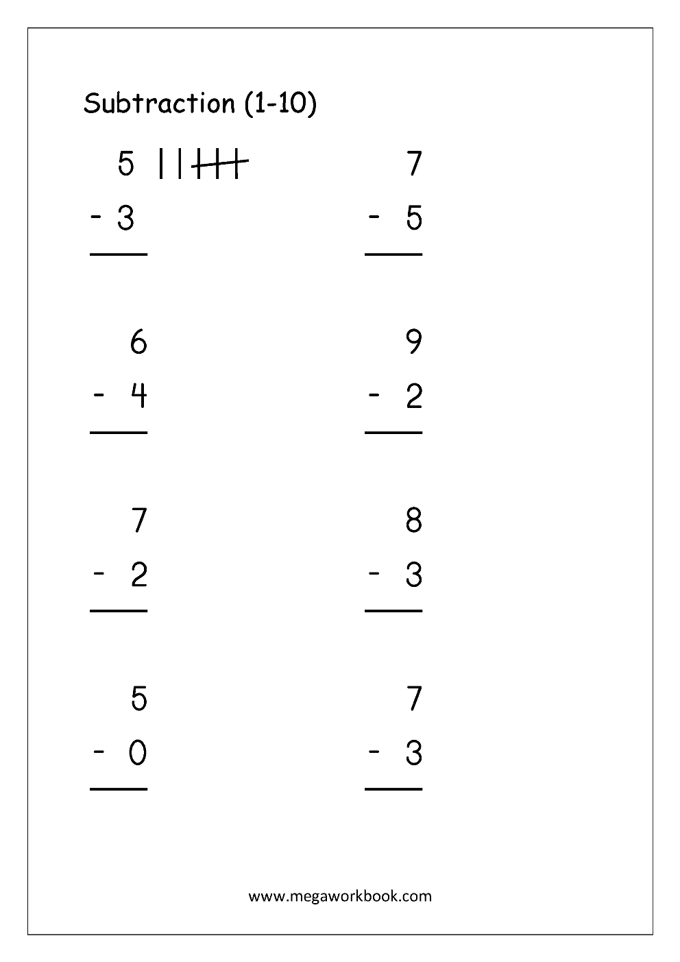 55 Math Worksheets Kindergarten Subtraction 32