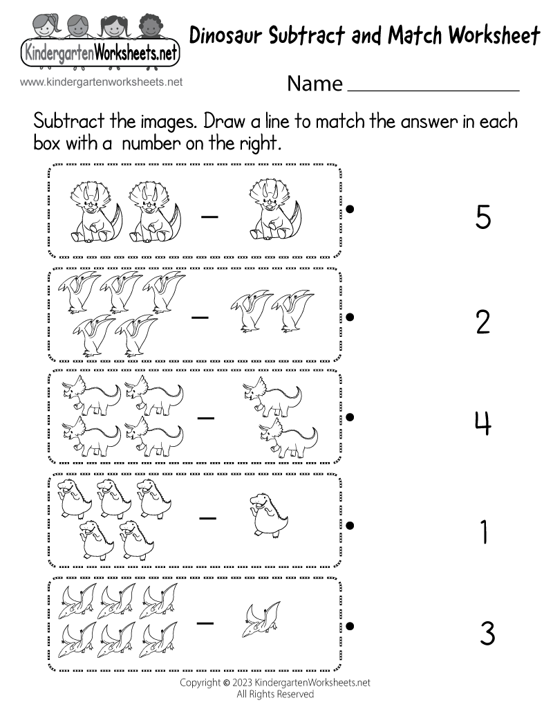 55 Math Worksheets Kindergarten Subtraction 48