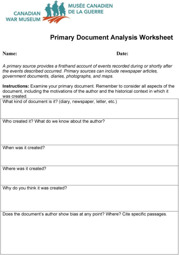 60 Primary Source Analysis Worksheet 25