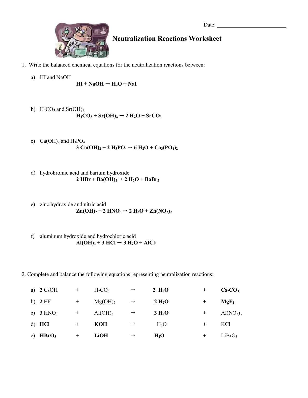 60 Worksheet 1 Oxidation Reduction Reactions 13