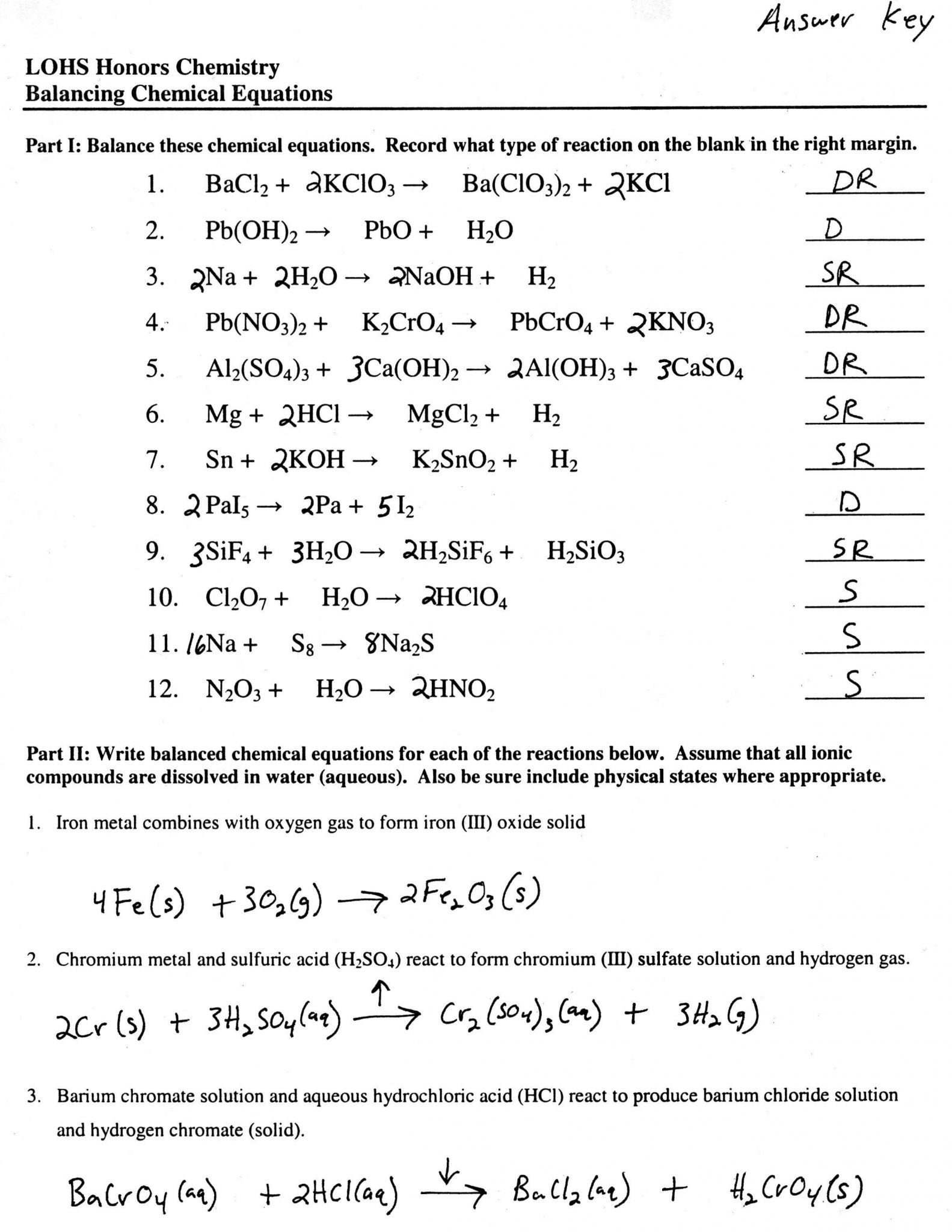 60 Worksheet 1 Oxidation Reduction Reactions 26