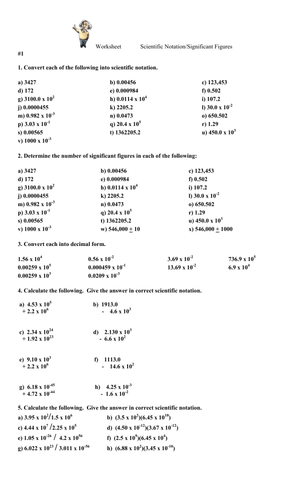 61 Significant Figures Calculations Worksheet 15