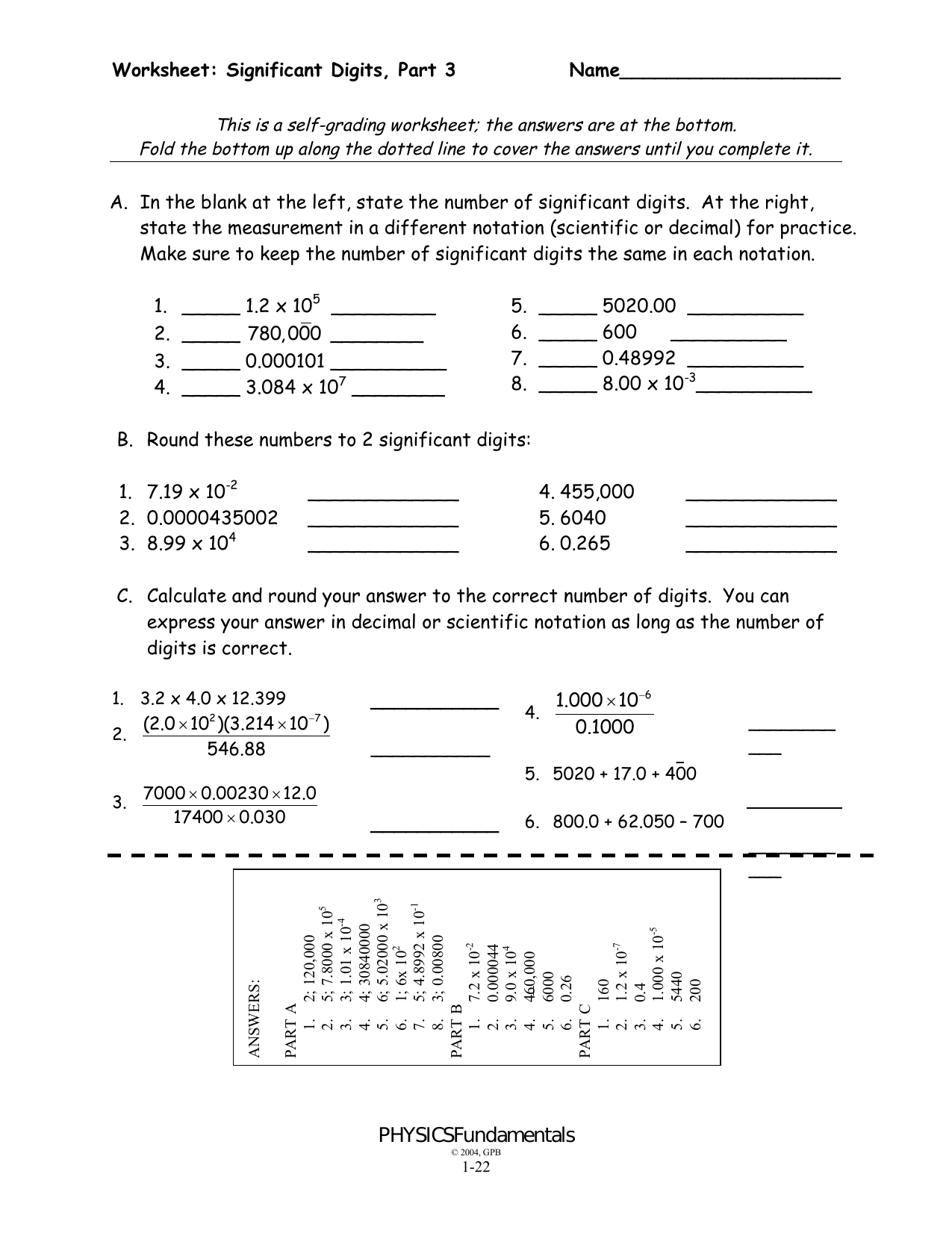 61 Significant Figures Calculations Worksheet 21