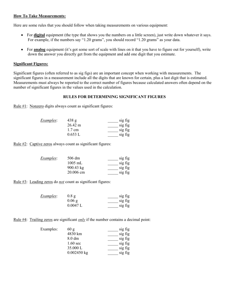 61 Significant Figures Calculations Worksheet 30