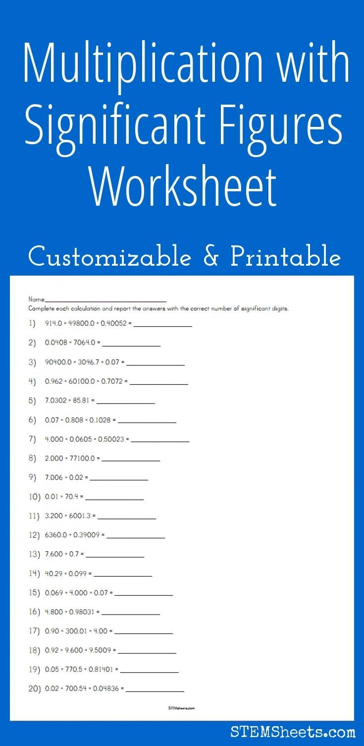 61 Significant Figures Calculations Worksheet 51