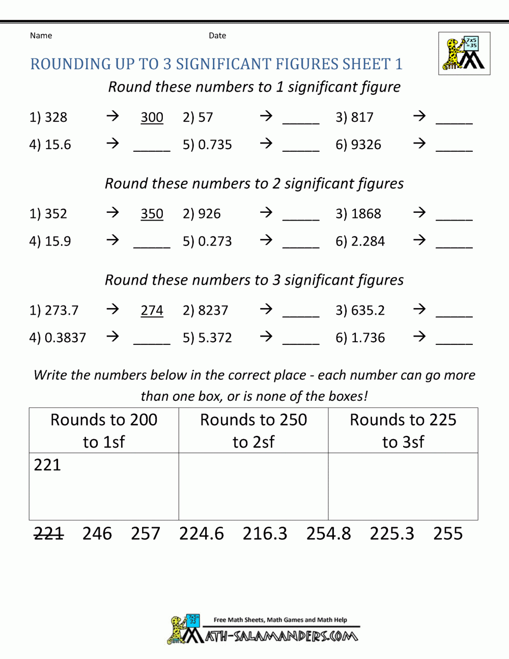 61 Significant Figures Calculations Worksheet 66