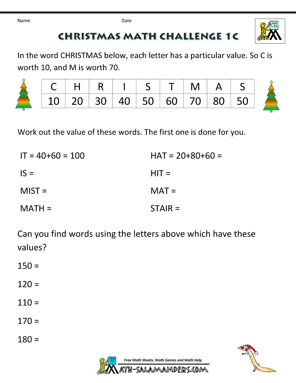 62 Christmas Maths Worksheets Ks3 18