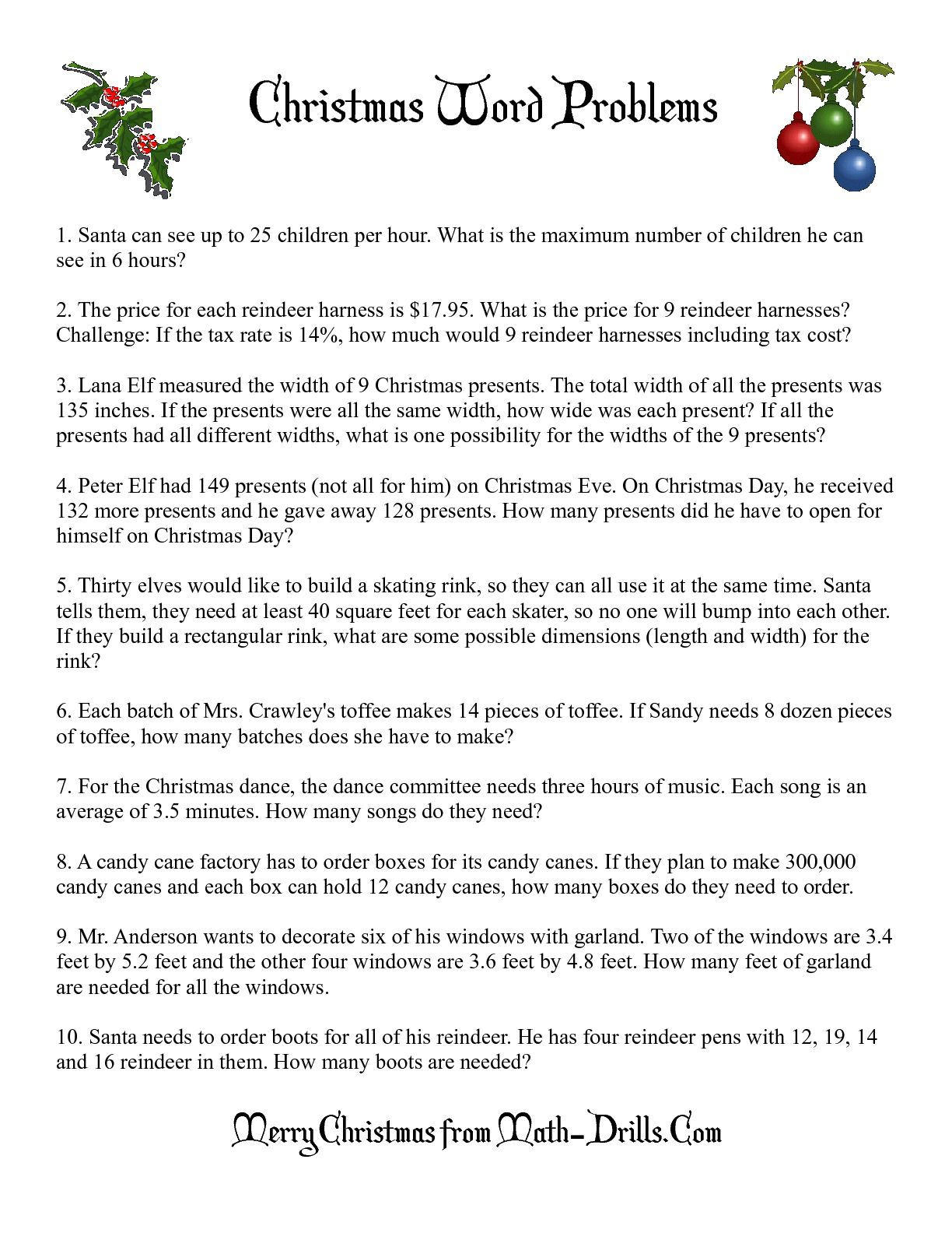 62 Christmas Maths Worksheets Ks3 19