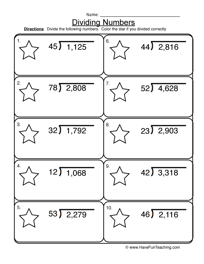 Save 50 Division Box Method Worksheet 16