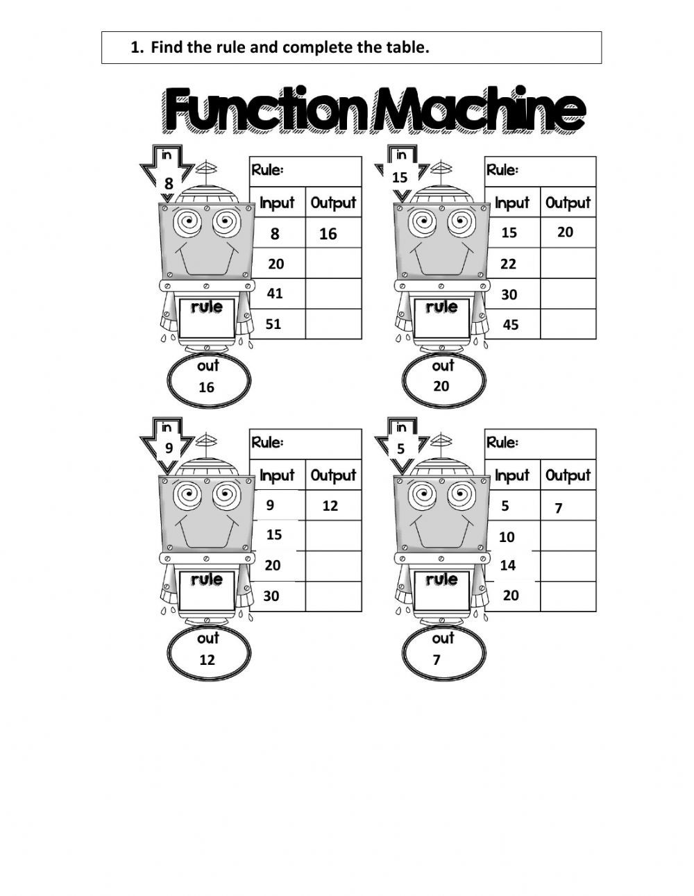 80 Printable Function Tables Worksheet Pdf 17