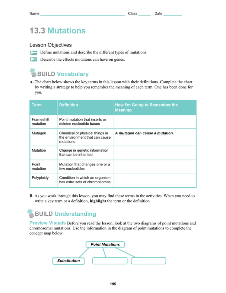 80 Printable Mutation Worksheet Answer Key 30