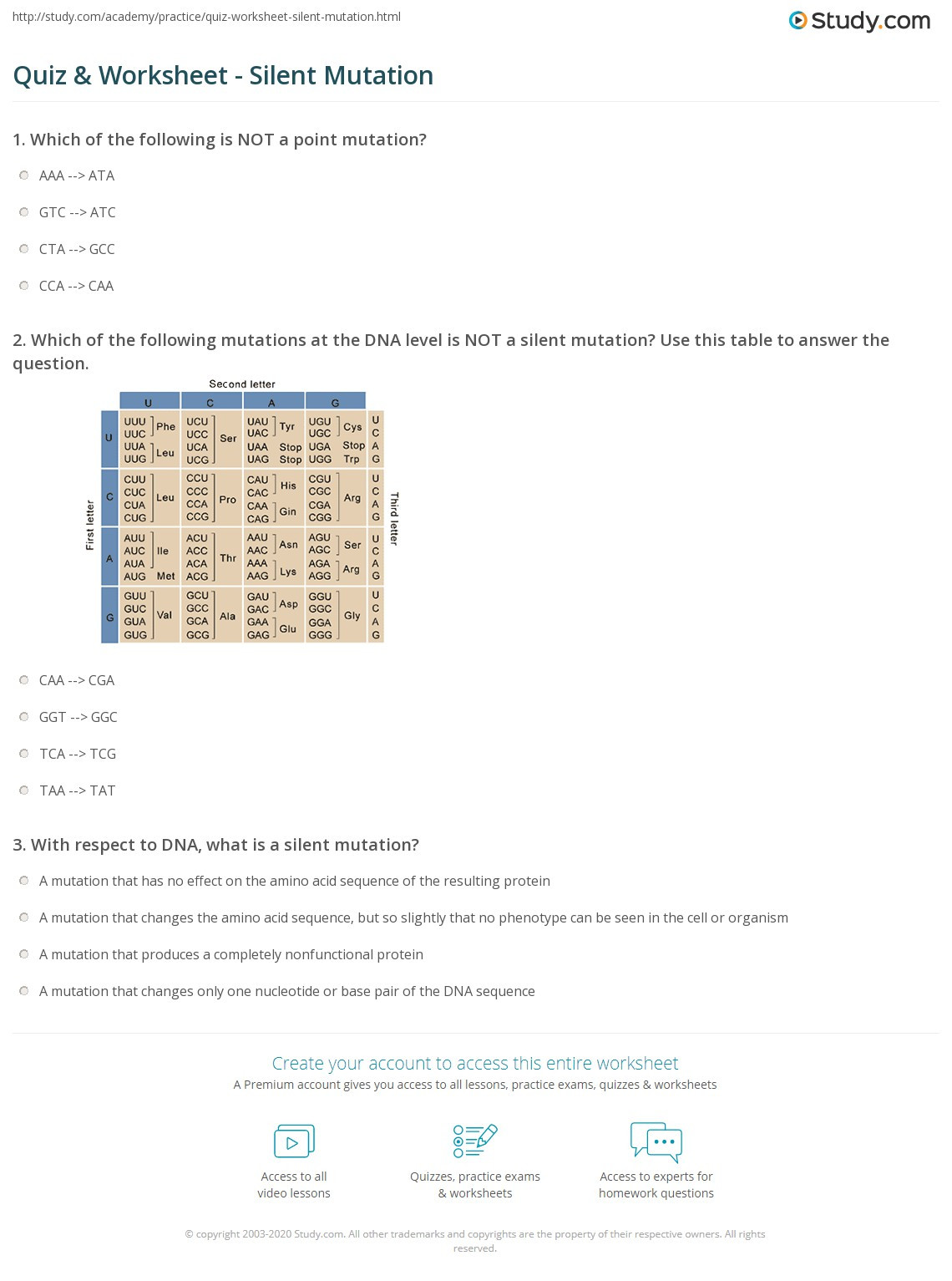 80 Printable Mutation Worksheet Answer Key 81