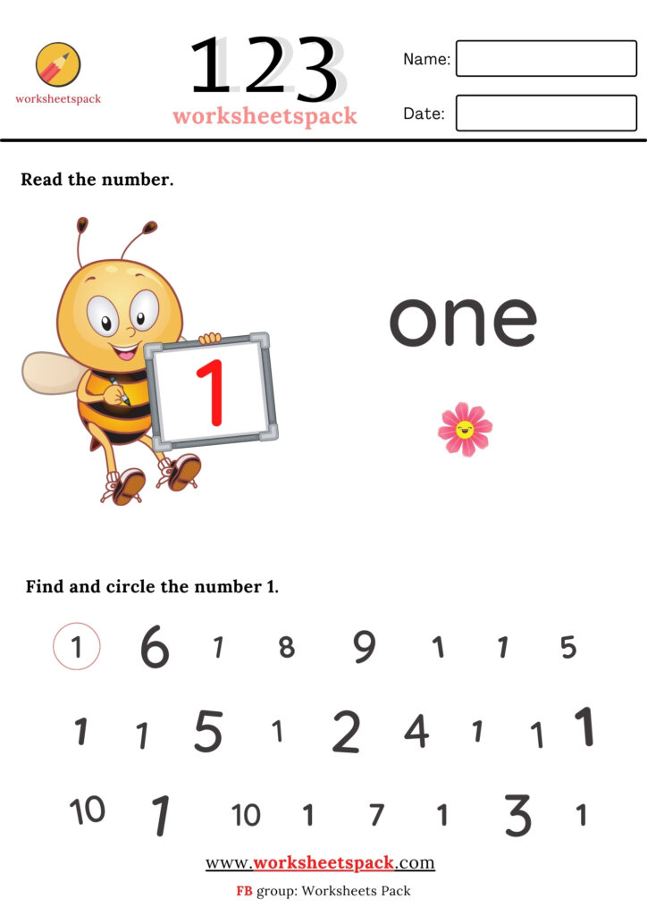 80 Printable Number Recognition 1-10 Worksheets 1