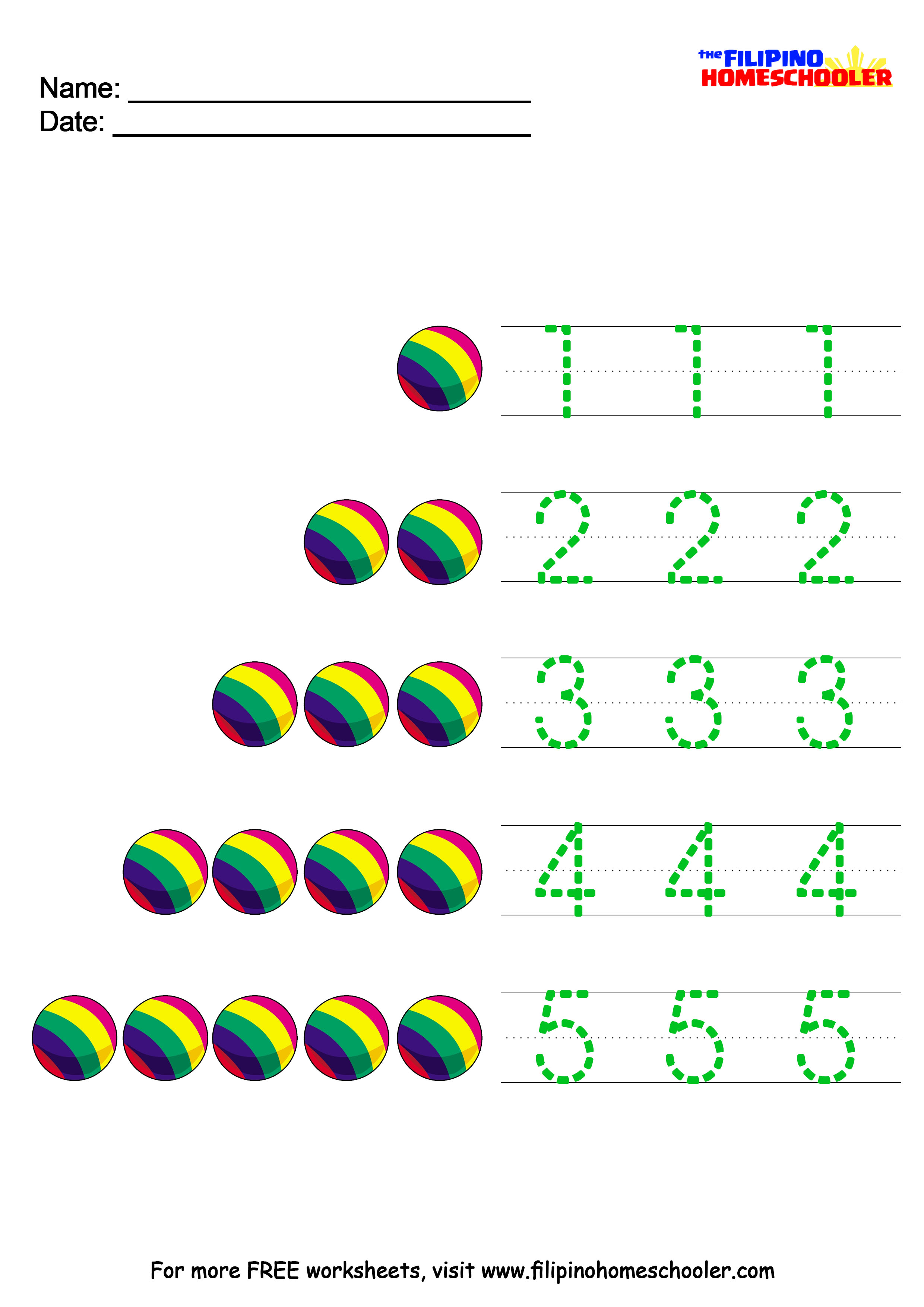 80 Printable Number Recognition 1-10 Worksheets 10