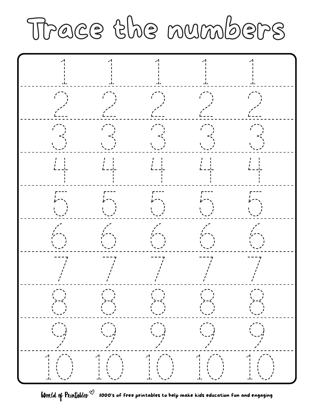 80 Printable Number Recognition 1-10 Worksheets 17