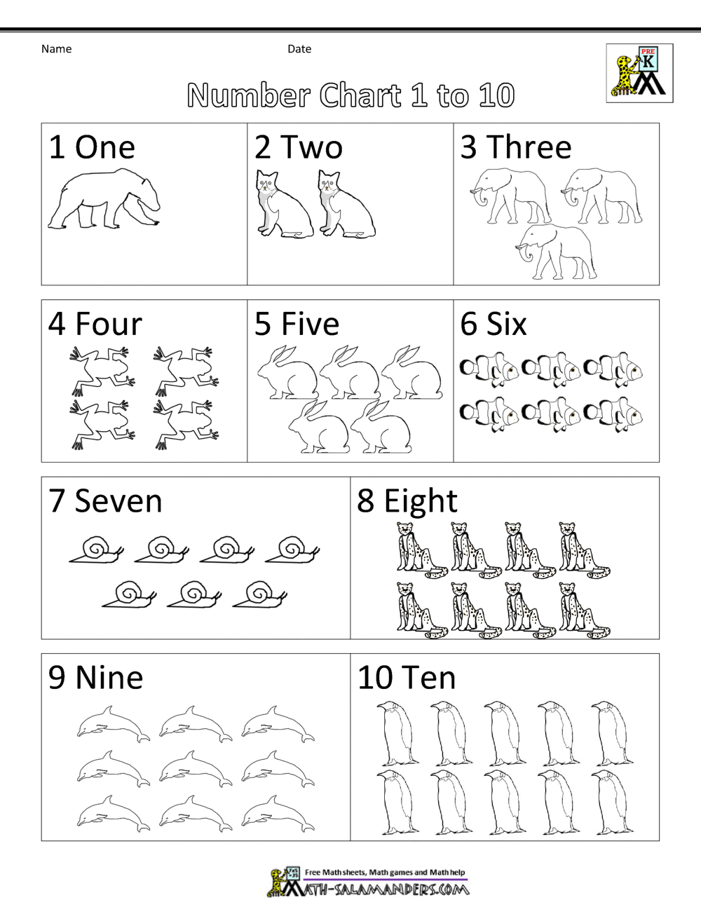 80 Printable Number Recognition 1-10 Worksheets 35