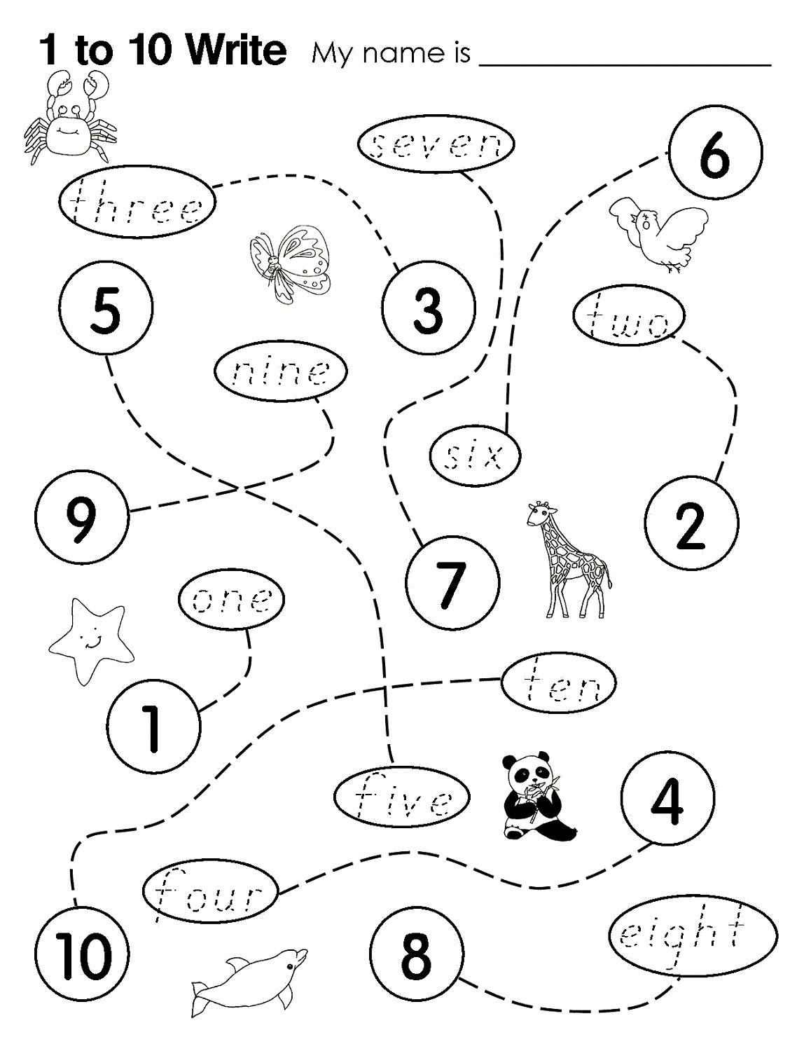 80 Printable Number Recognition 1-10 Worksheets 36