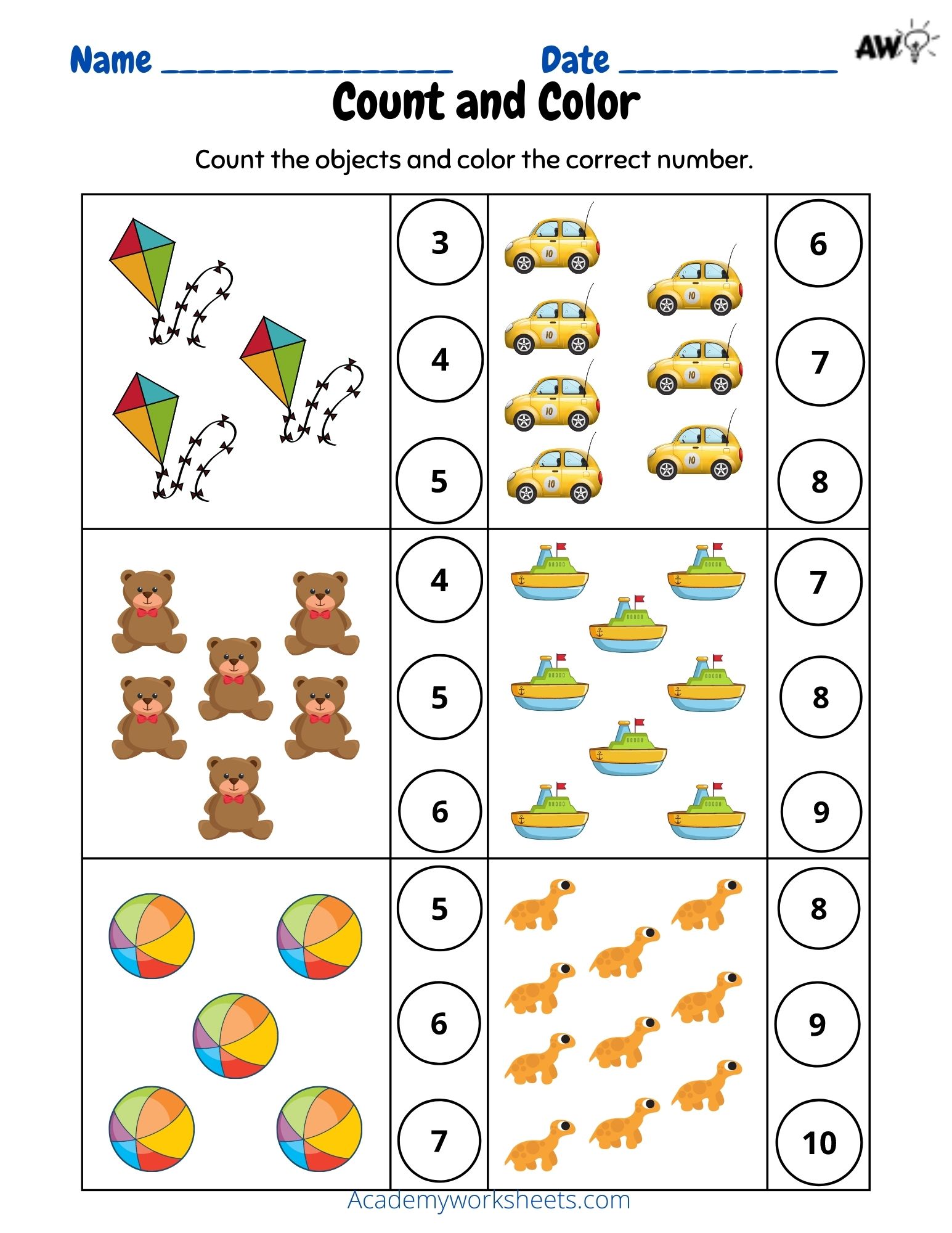 80 Printable Number Recognition 1-10 Worksheets 49