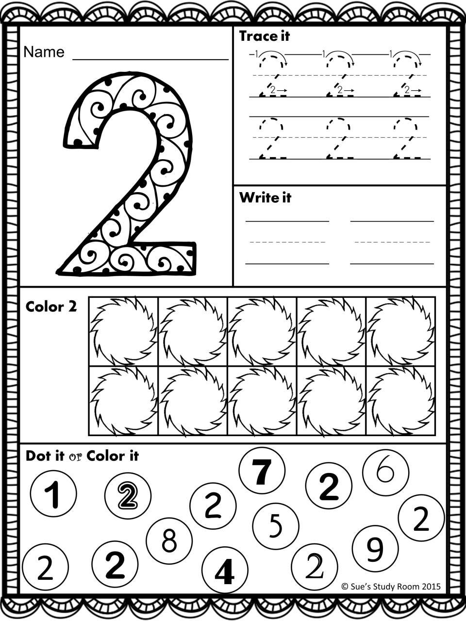 80 Printable Number Recognition 1-10 Worksheets 54