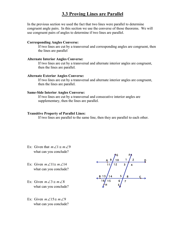 80 Printable Parallel Line Proofs Worksheet 25