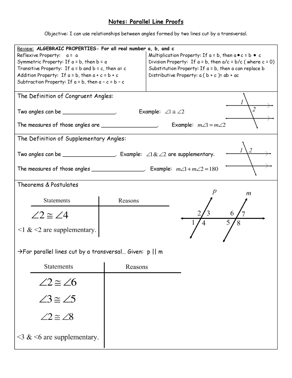 80 Printable Parallel Line Proofs Worksheet 34