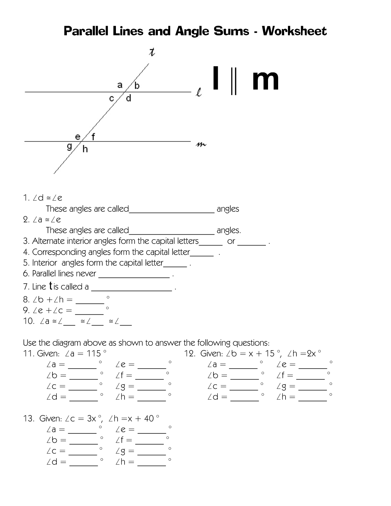 80 Printable Parallel Line Proofs Worksheet 49