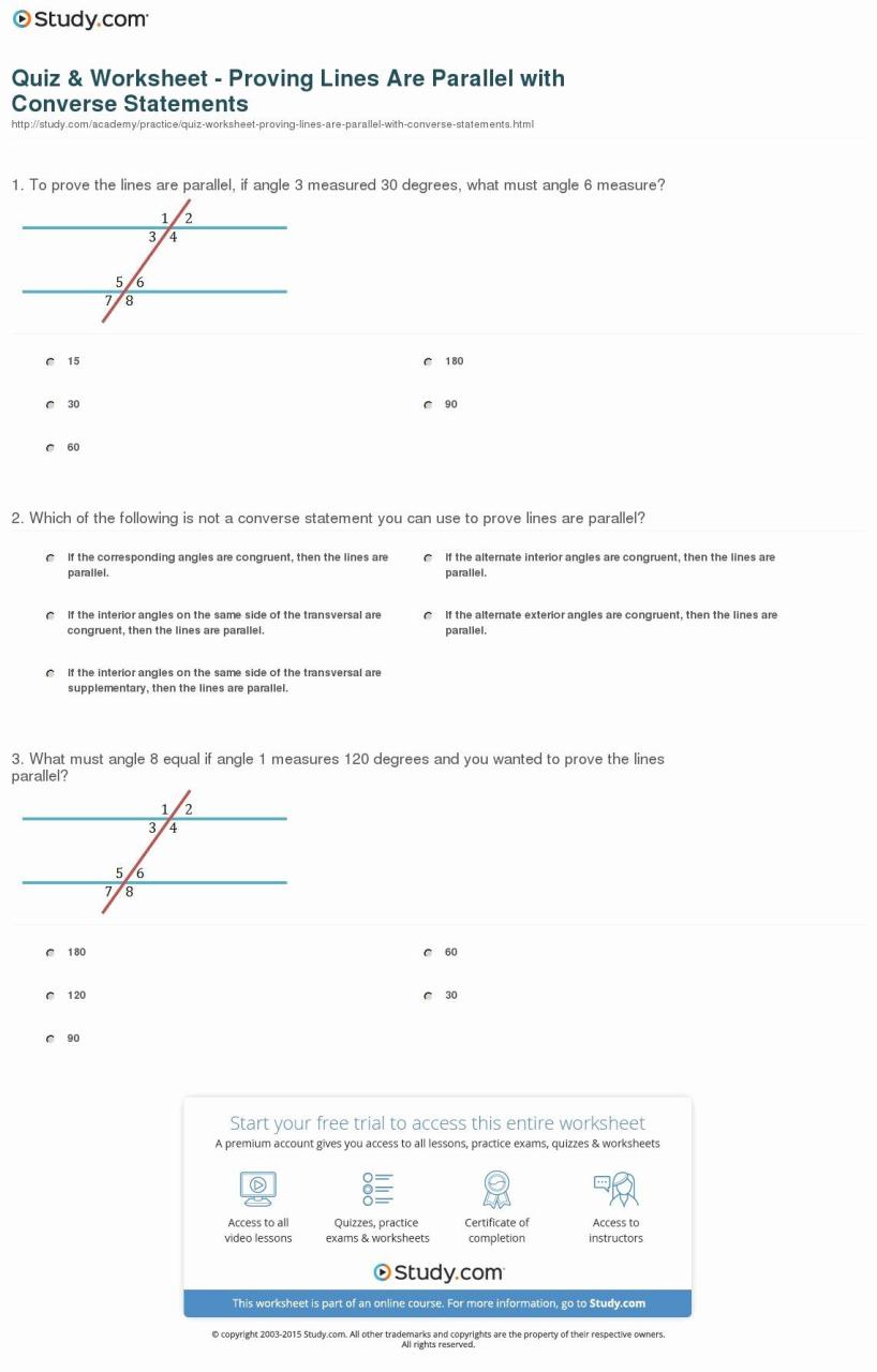 80 Printable Parallel Line Proofs Worksheet 53