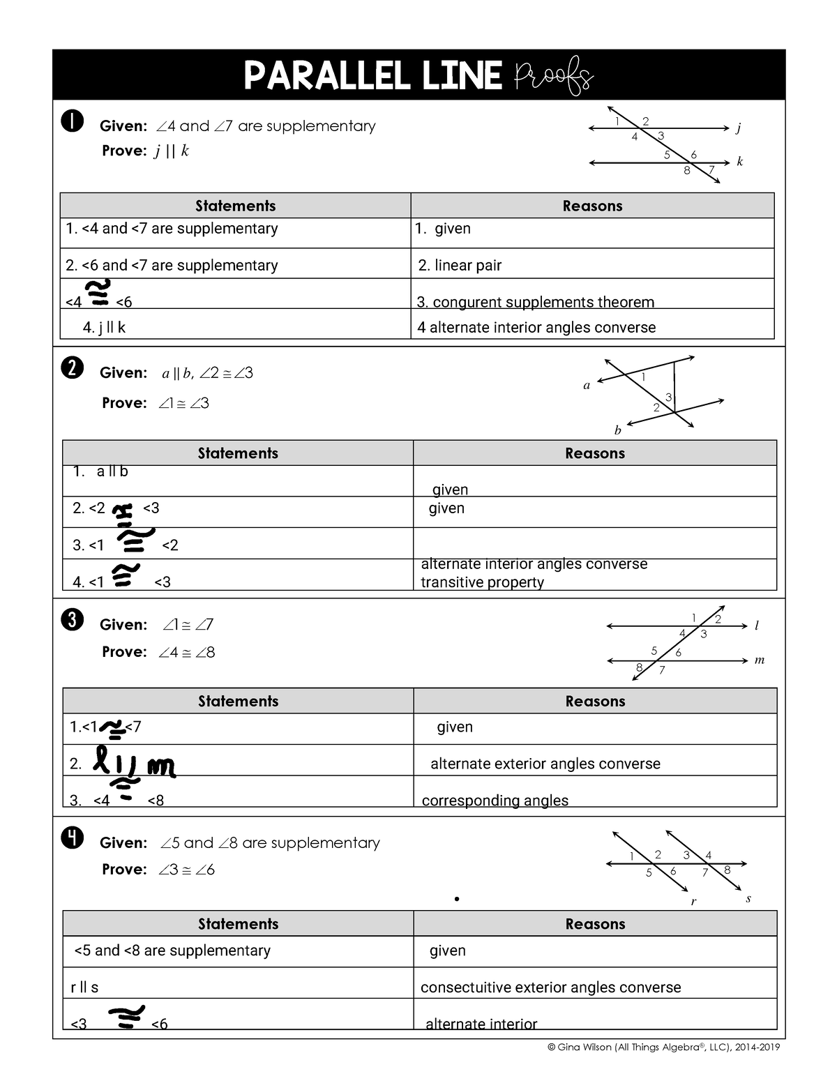 80 Printable Parallel Line Proofs Worksheet 62