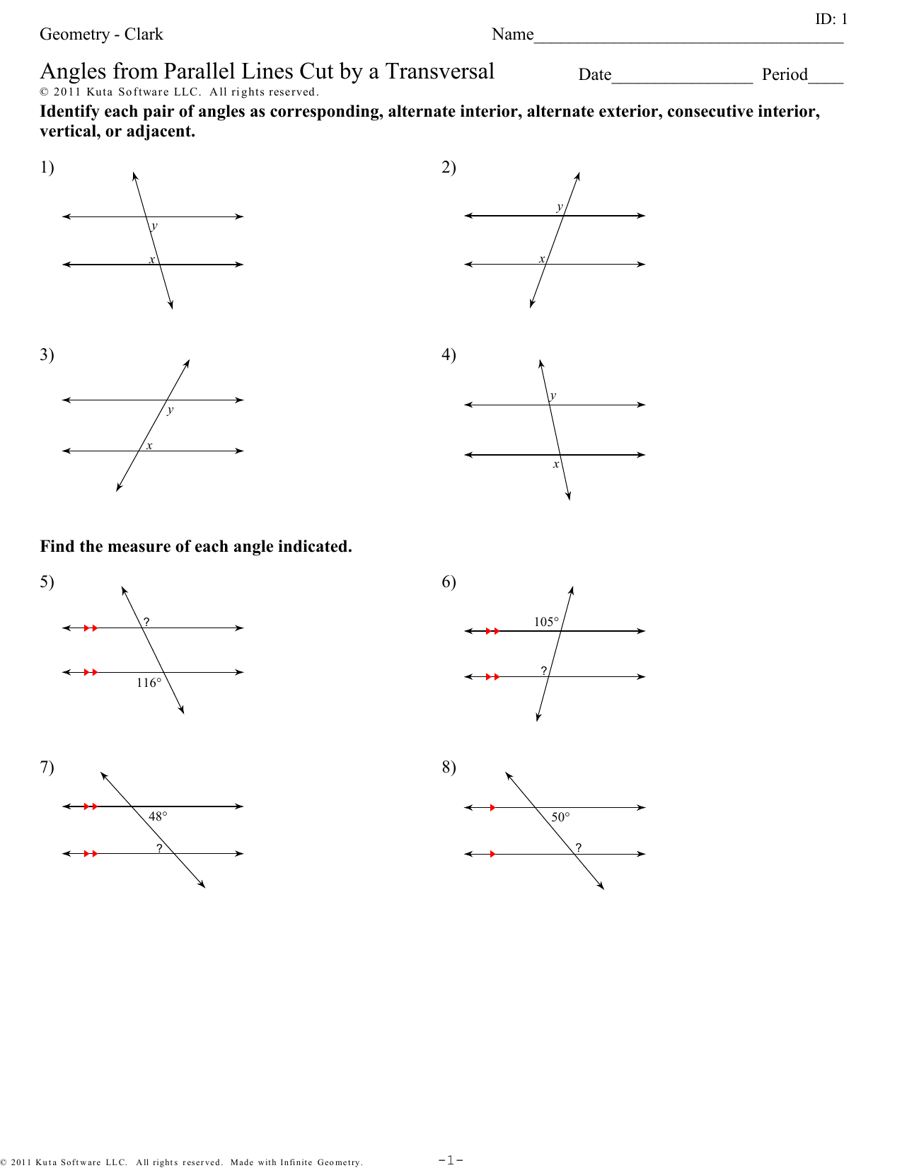 80 Printable Parallel Line Proofs Worksheet 8