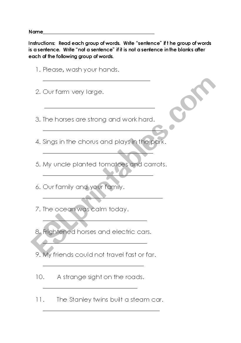 80 Printable Sentence And Fragment Worksheets 14