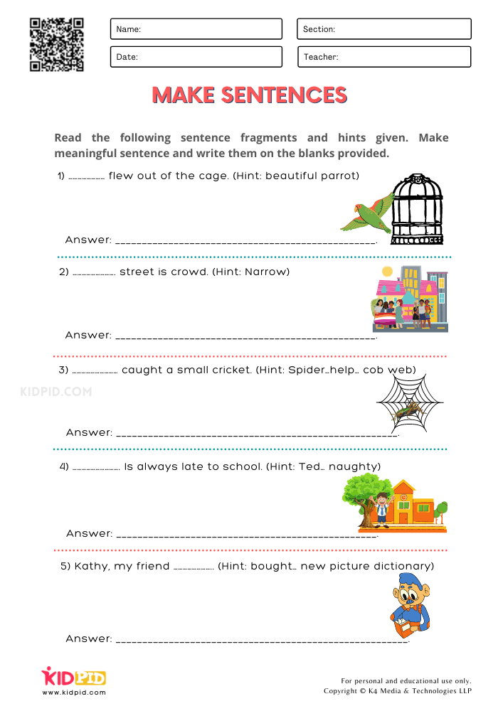 80 Printable Sentence And Fragment Worksheets 21