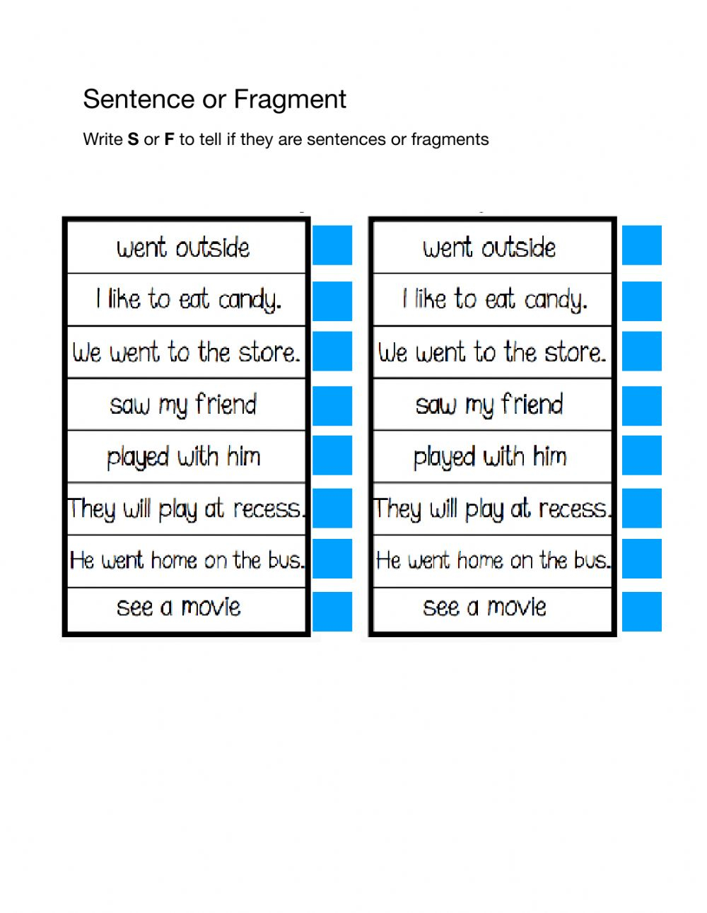 80 Printable Sentence And Fragment Worksheets 23