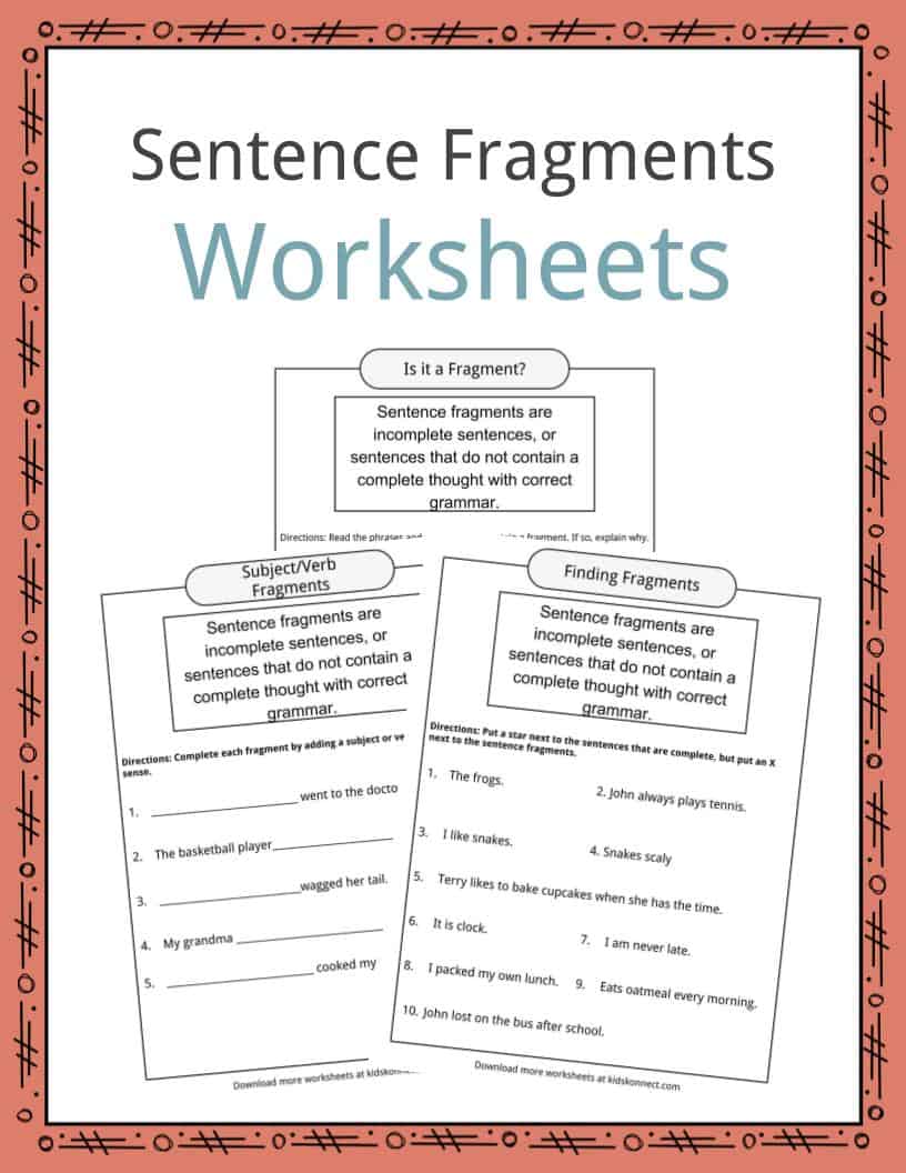 80 Printable Sentence And Fragment Worksheets 41