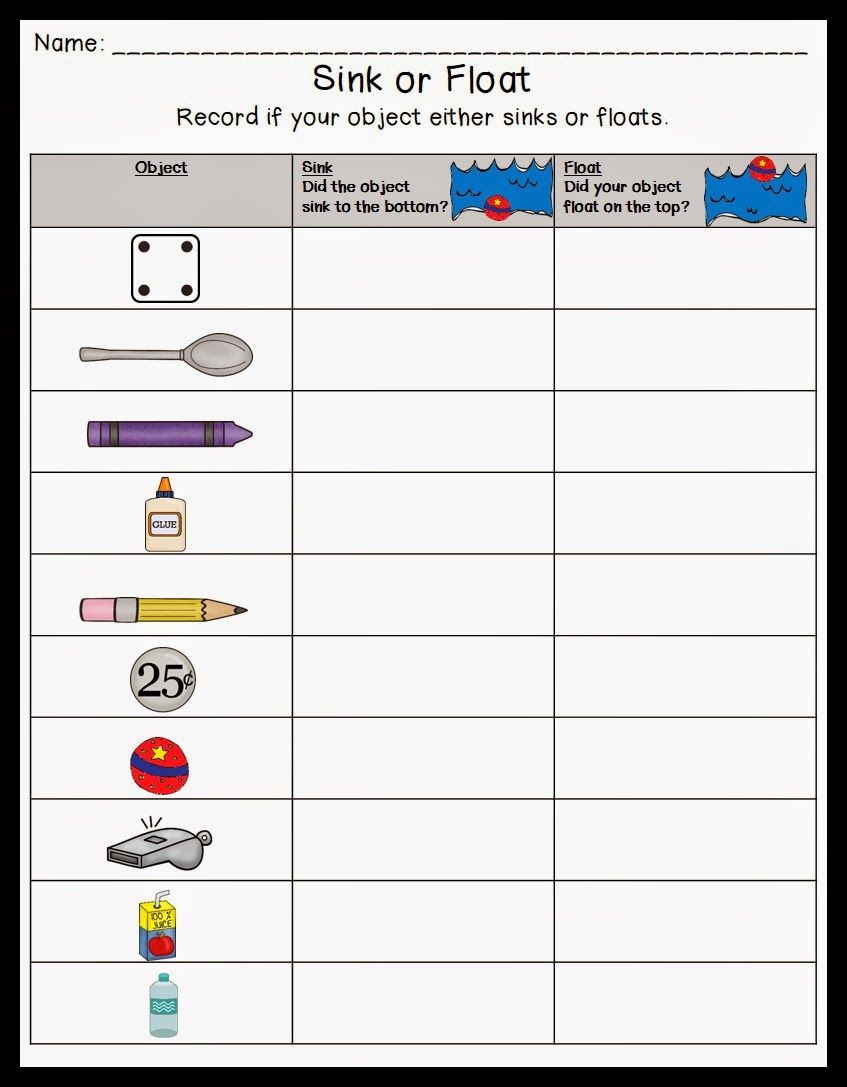 80 Printable Sinking And Floating Worksheet 26