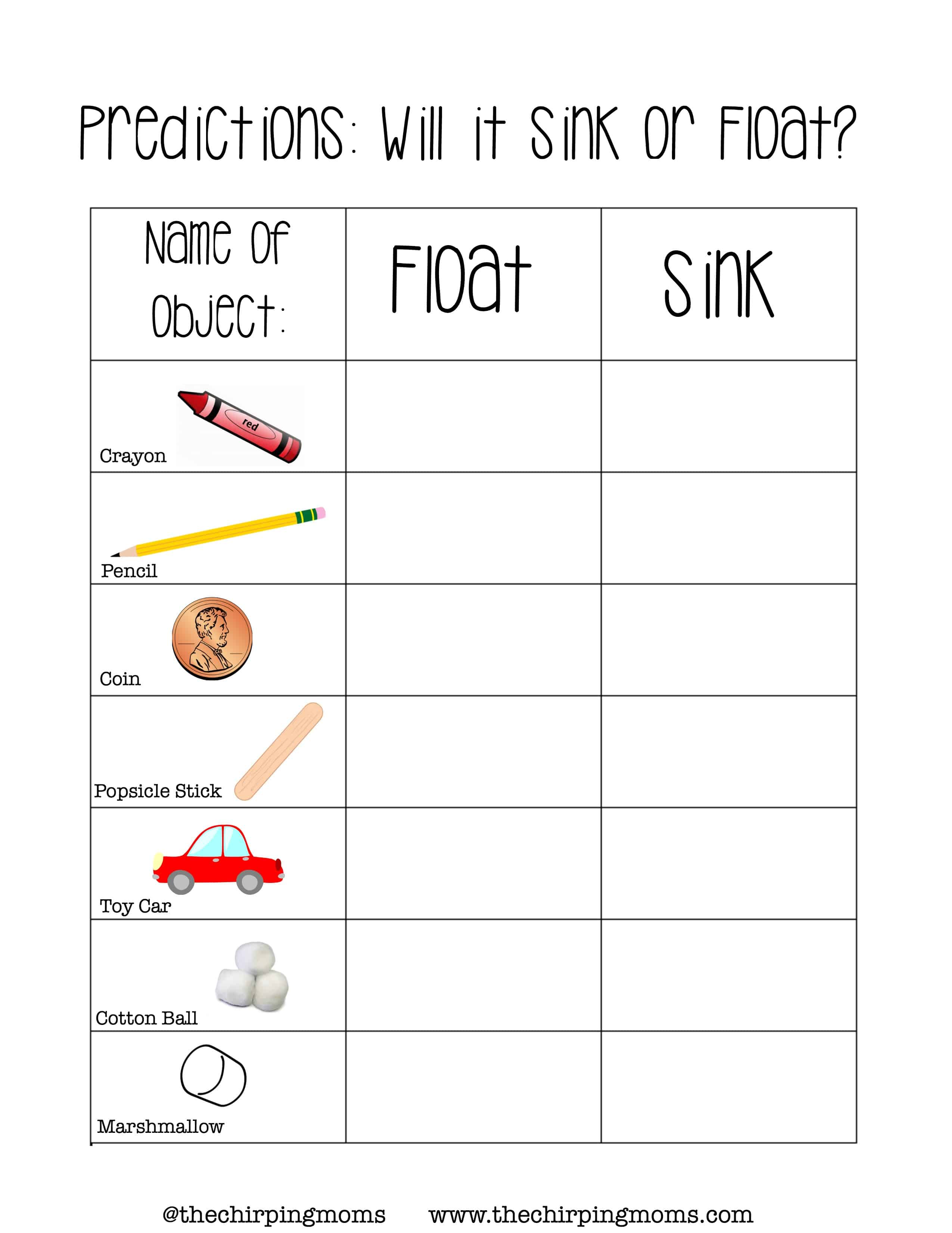 80 Printable Sinking And Floating Worksheet 27