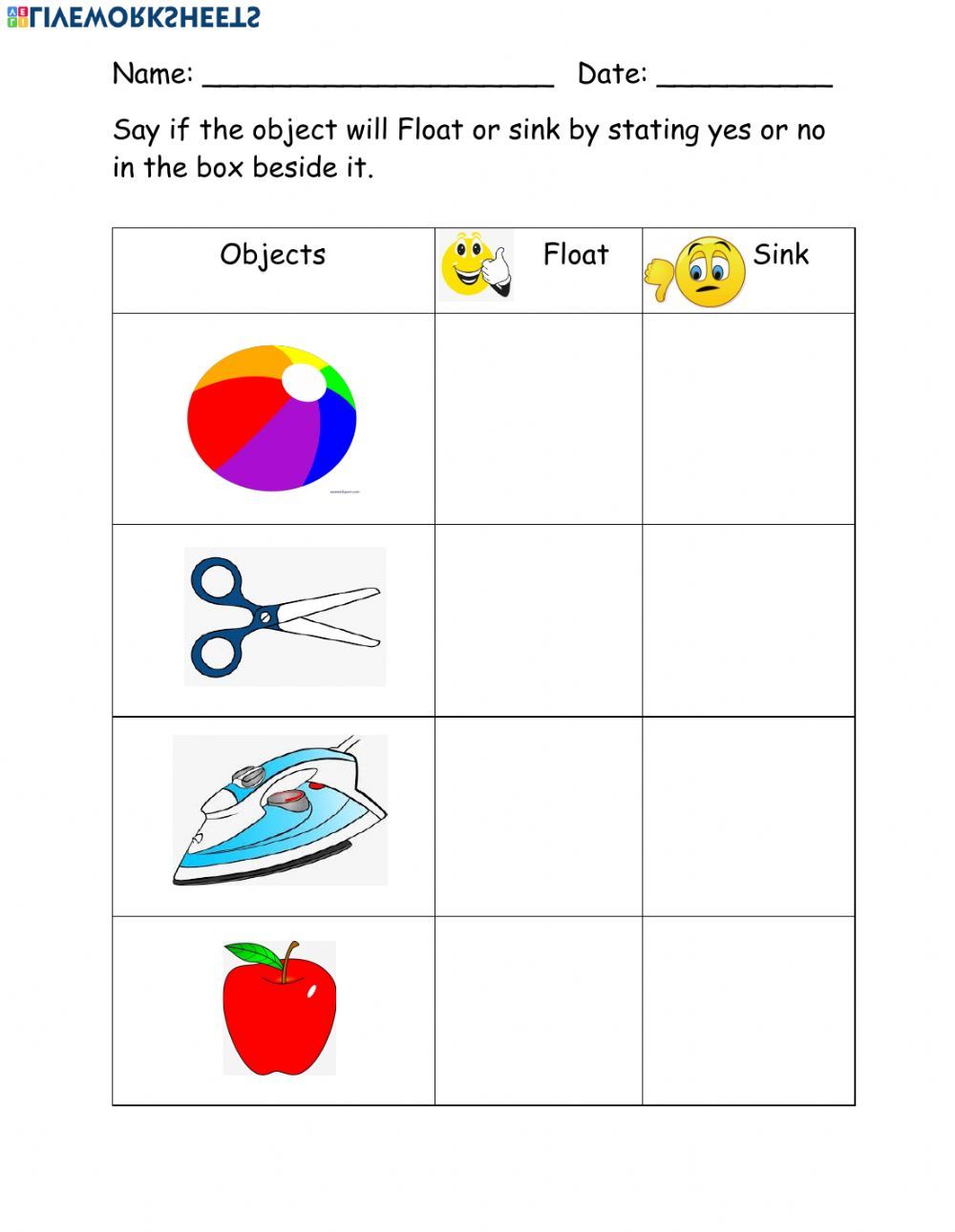 80 Printable Sinking And Floating Worksheet 79