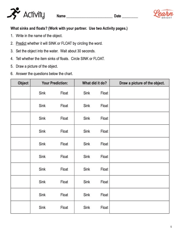 80 Printable Sinking And Floating Worksheet 82