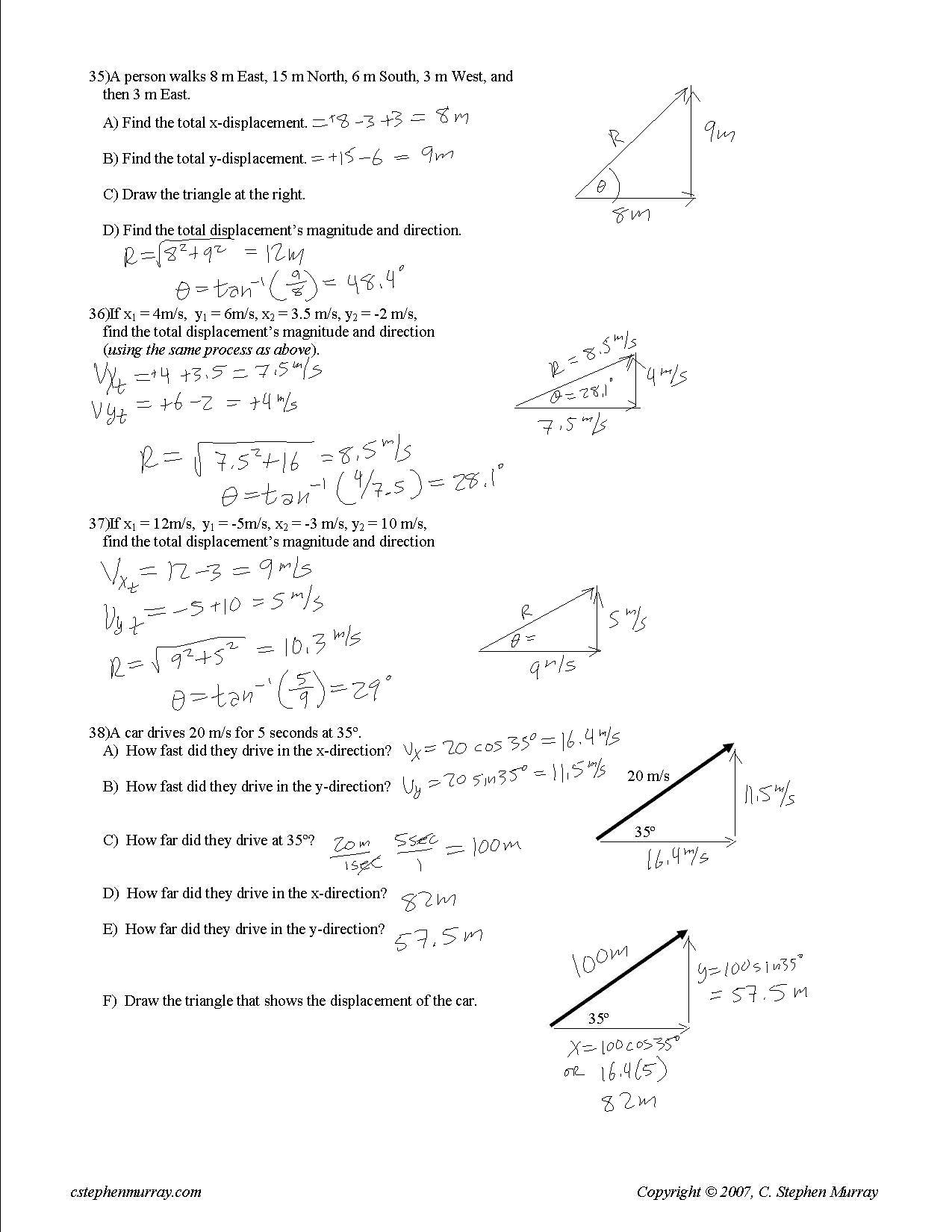 85 Vectors Physics Worksheet Answers 1