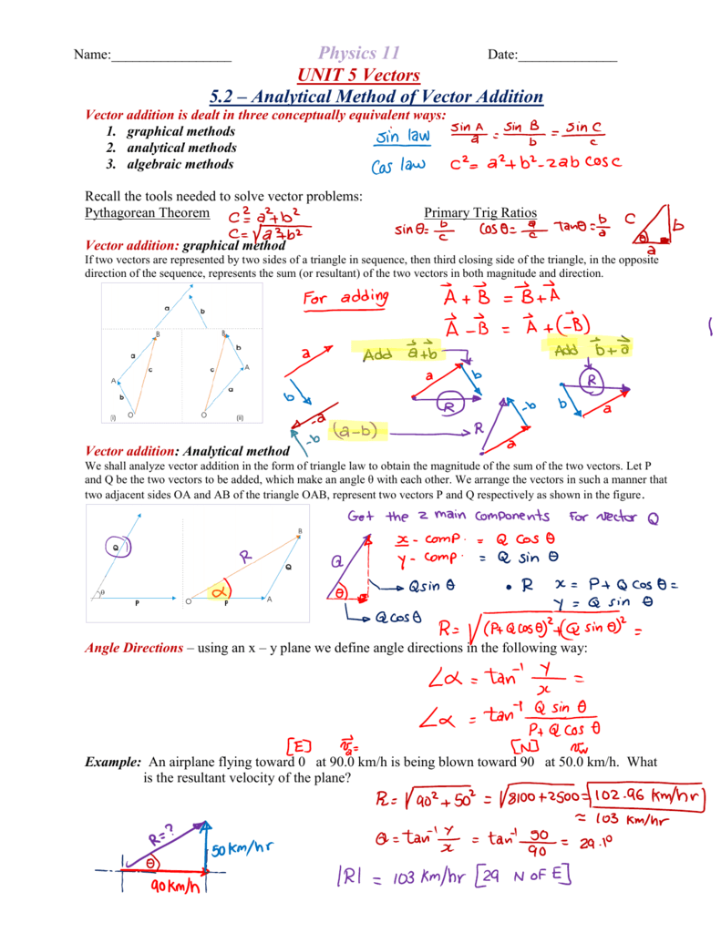 85 Vectors Physics Worksheet Answers 51