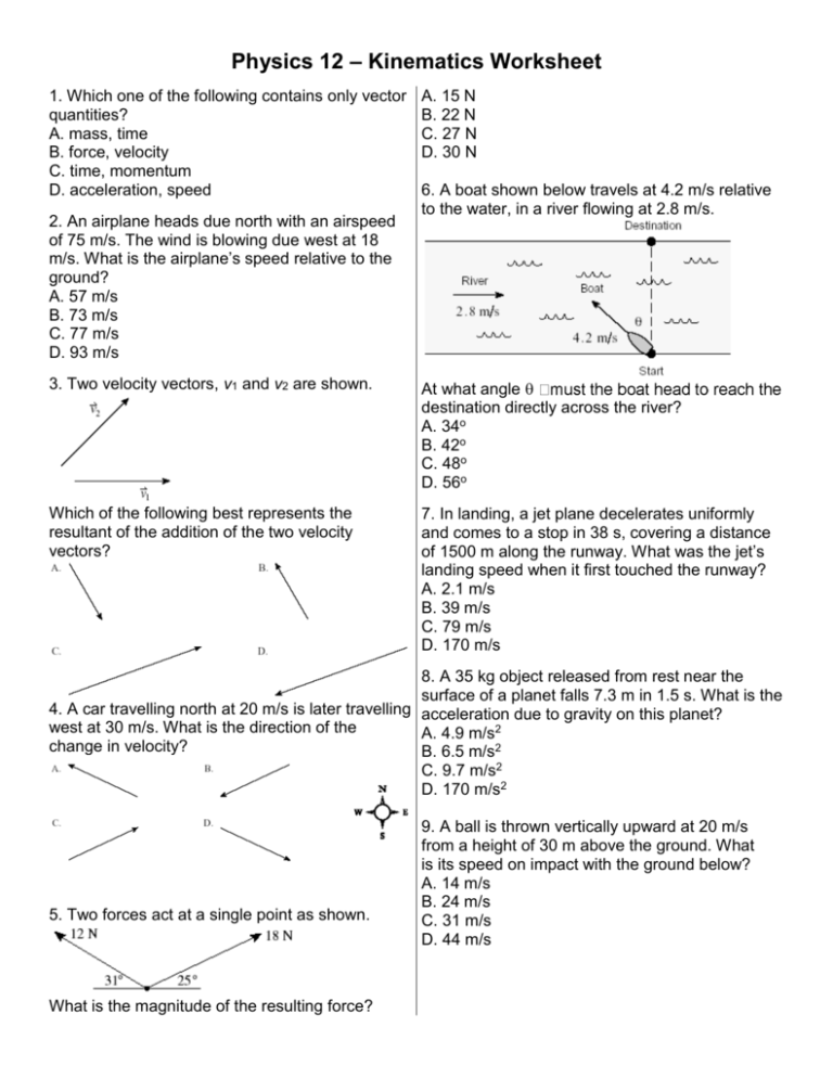 85 Vectors Physics Worksheet Answers 85