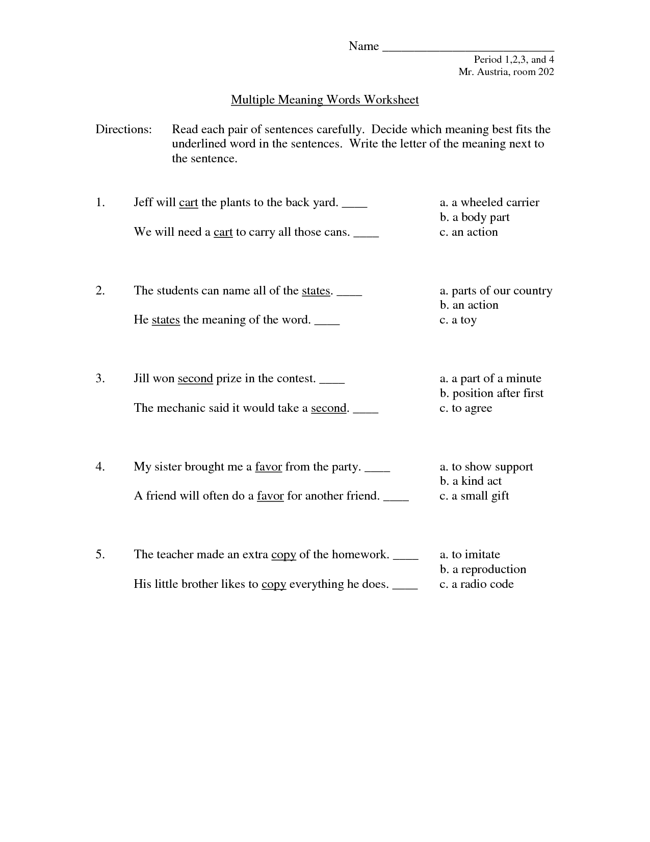 85 Vocabulary Worksheets Middle School 60