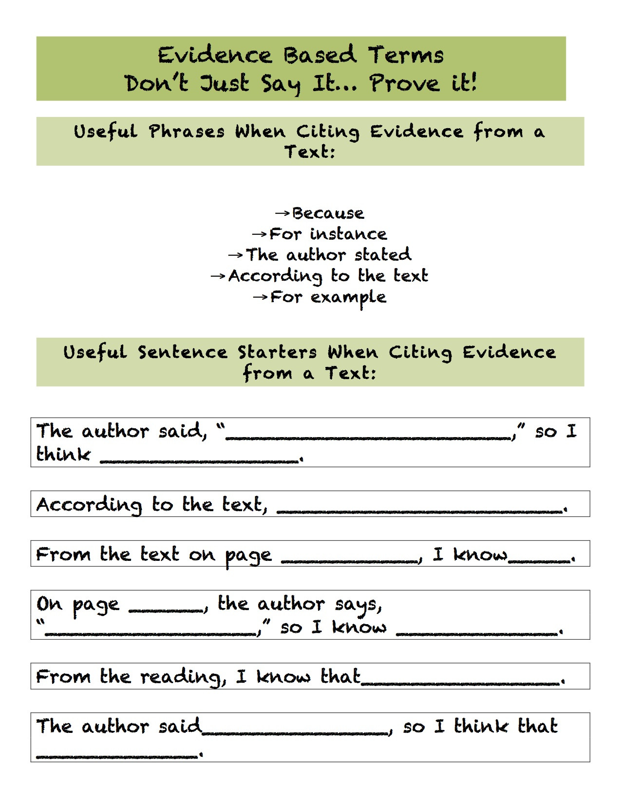 90 Citing Textual Evidence Worksheets 24