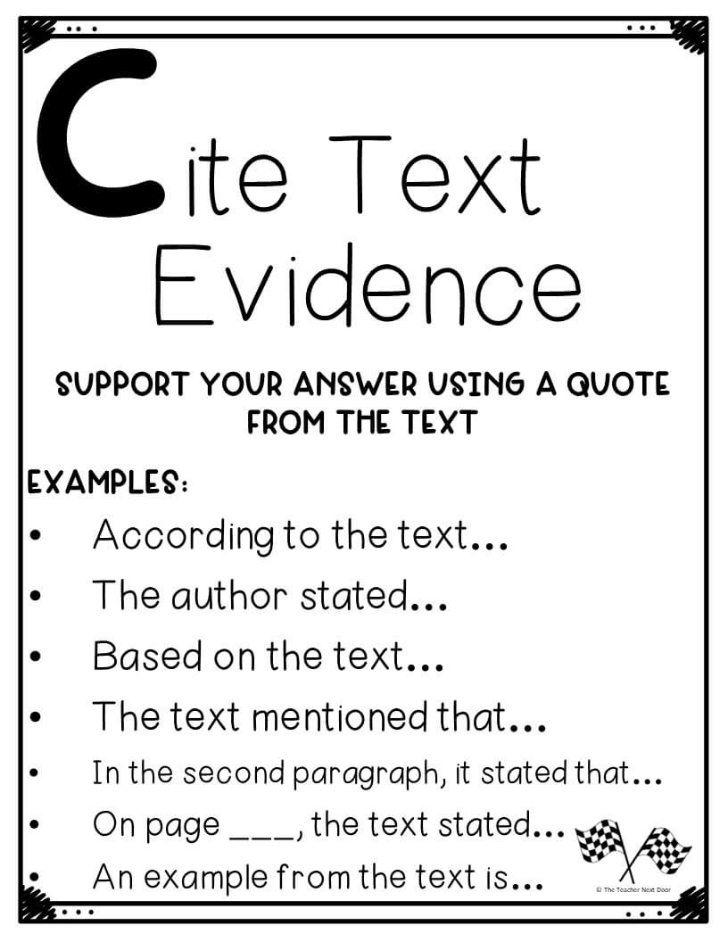 90 Citing Textual Evidence Worksheets 3