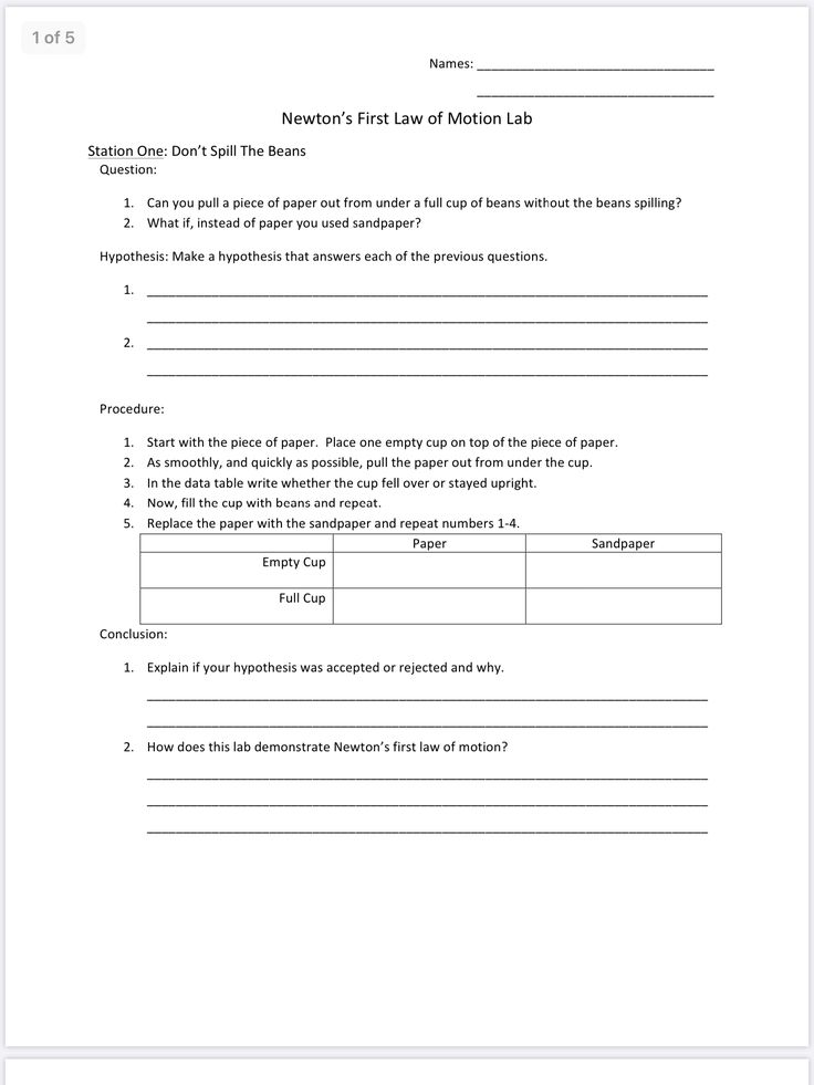 90 Newtons First Law Worksheets 36