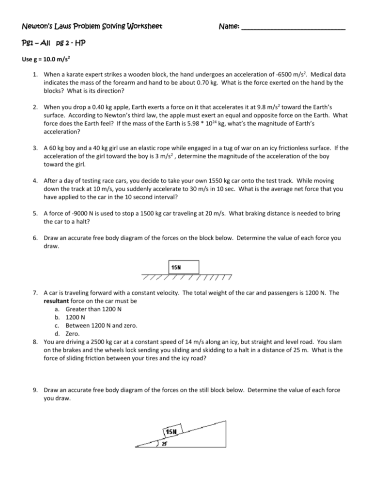 90 Newtons First Law Worksheets 63