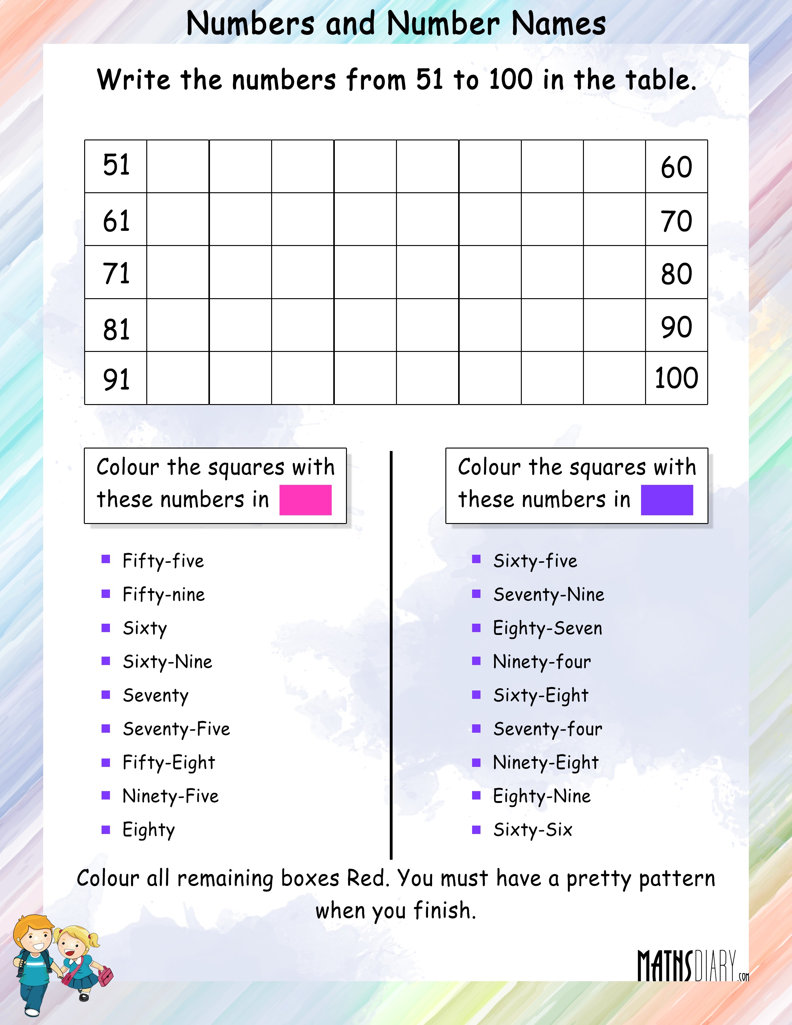 90 Number Words Worksheet 1-1000 21