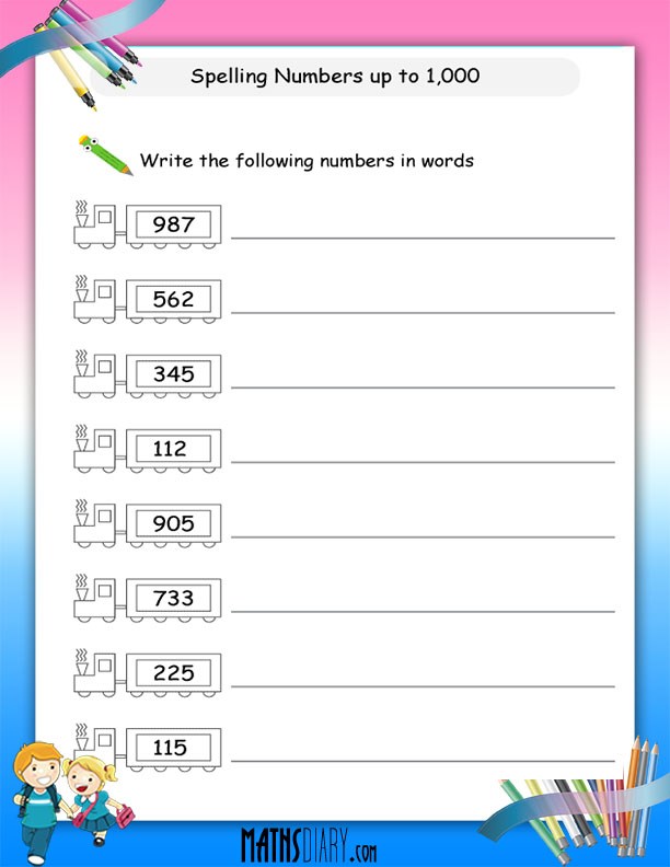 90 Number Words Worksheet 1-1000 22