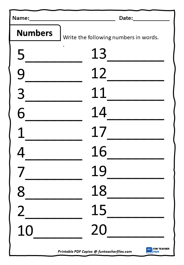 90 Number Words Worksheet 1-1000 29