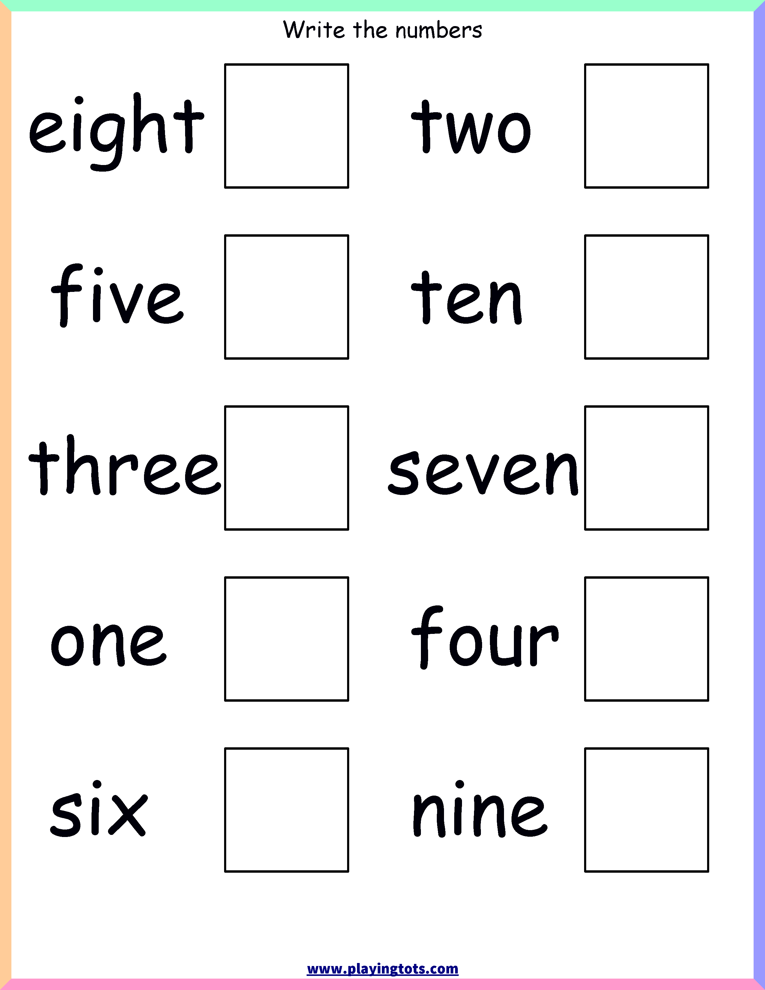 90 Number Words Worksheet 1-1000 30