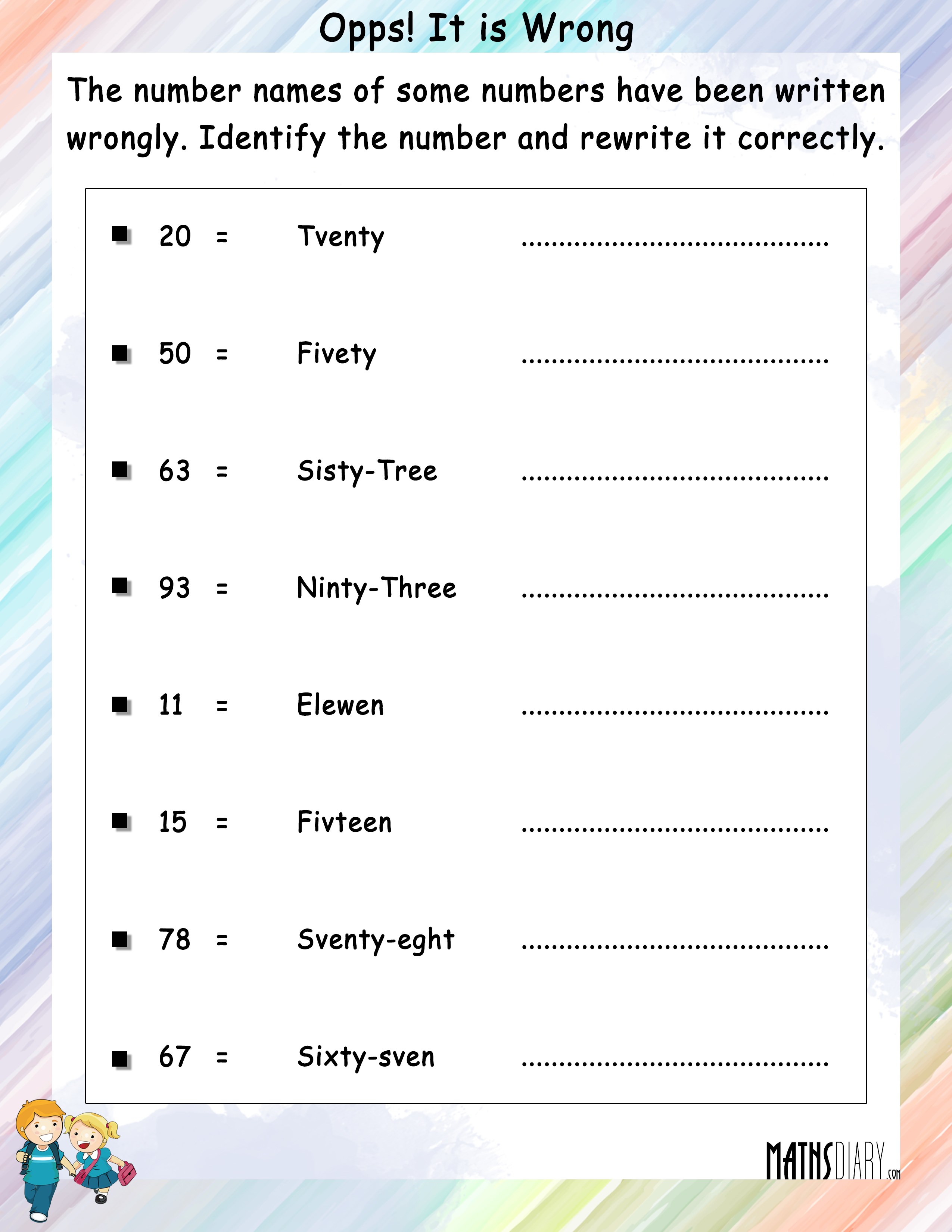 90 Number Words Worksheet 1-1000 84